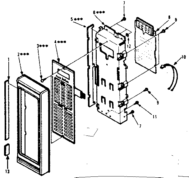 Control Panel Parts Diagram and Parts List for 5648888611  Kenmore Microwave