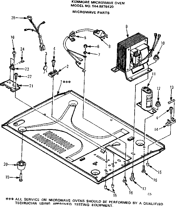 Microwave Parts Diagram and Parts List for 5648878420  Kenmore Microwave