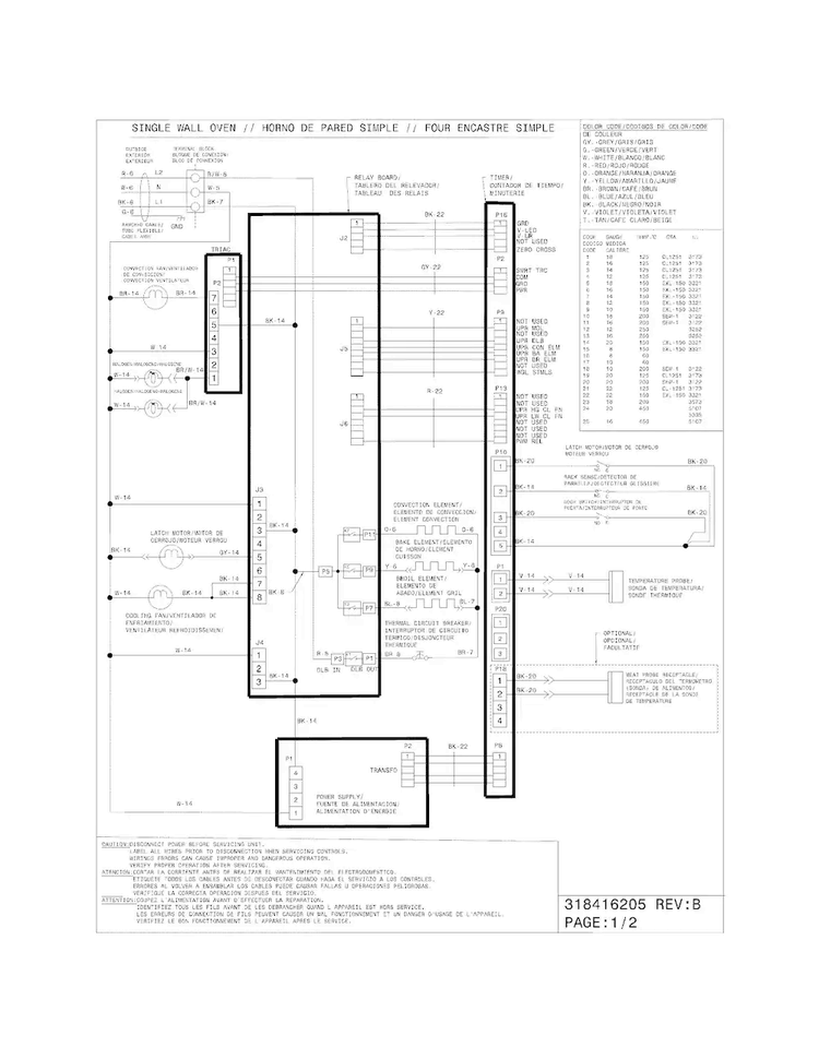Wiring Diagram Diagram and Parts List for EI30EW45KW3  Electrolux Wall Oven