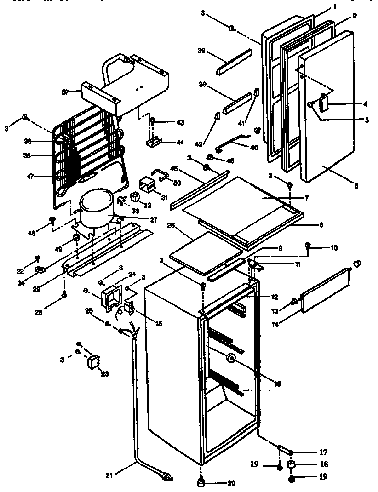 Refrigerator Cabinet Parts Diagram and Parts List for 5649933610  Kenmore Refrigerator