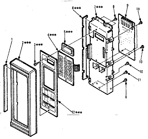 Control Panel Parts Diagram and Parts List for 5648668510  Kenmore Microwave