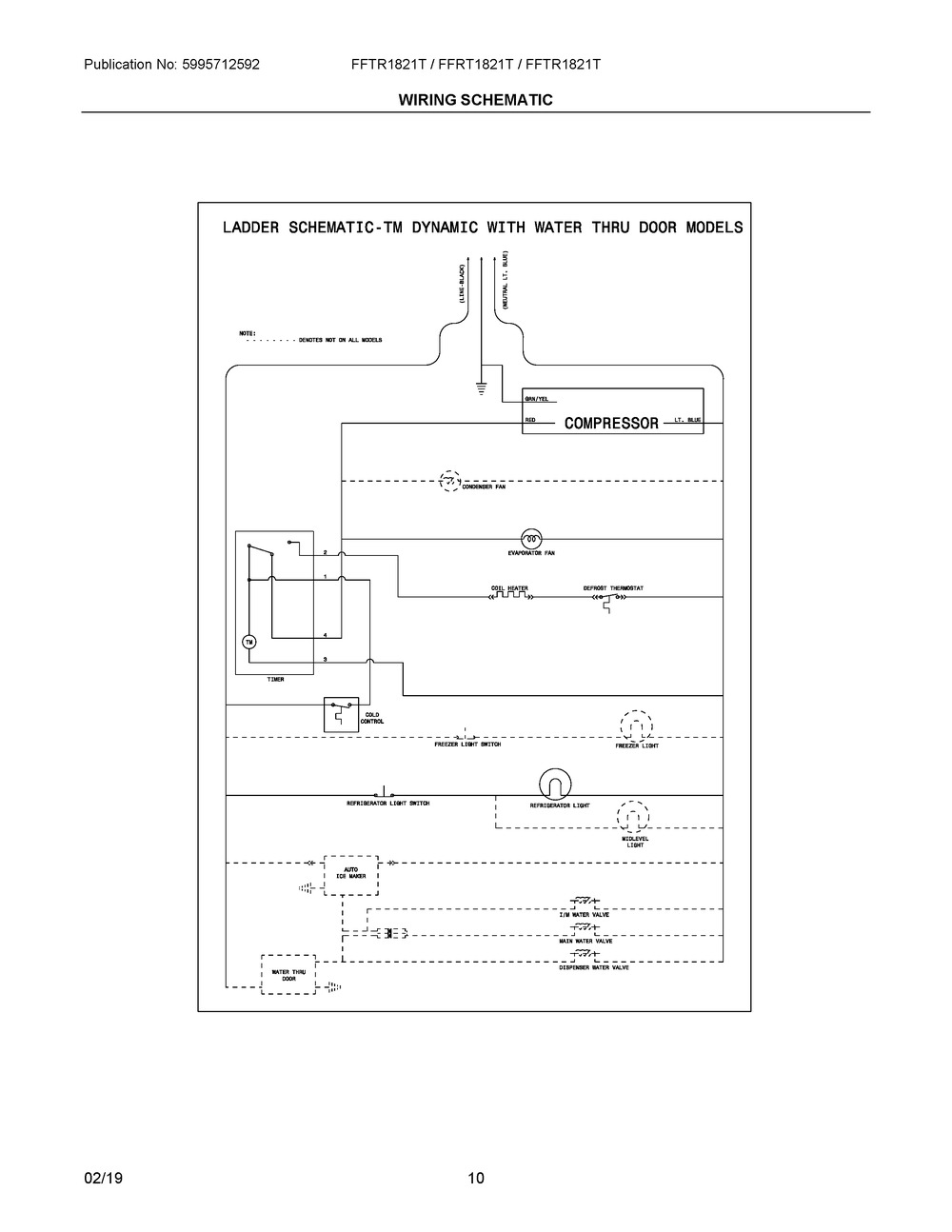 Wiring Schematic Diagram and Parts List for FFTR1821TD4  Frigidaire Refrigerator