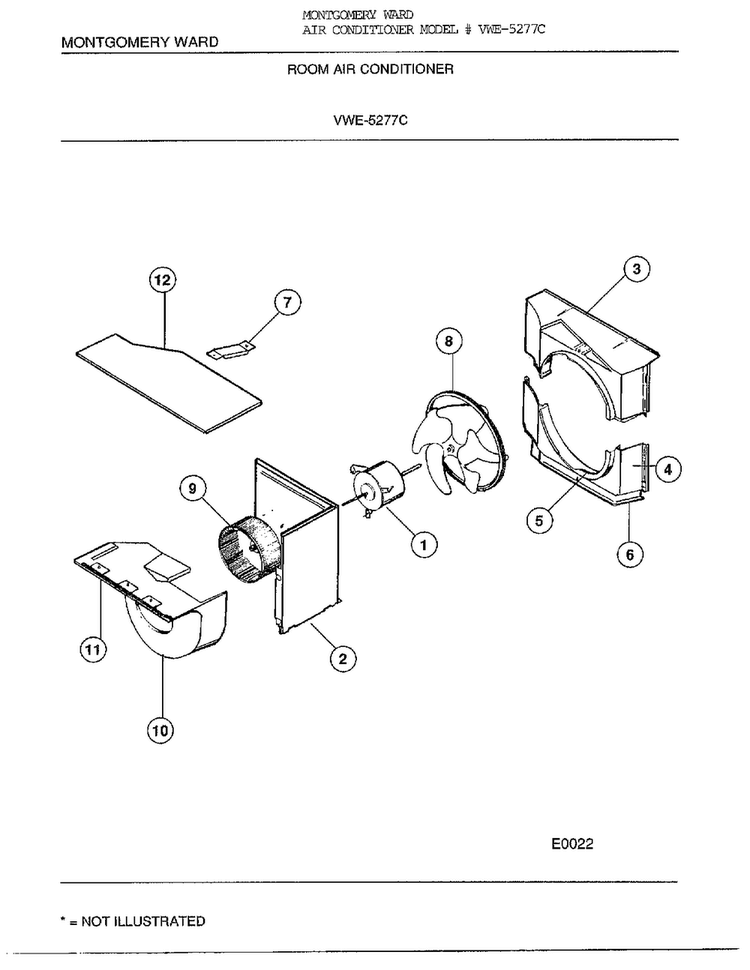 Room Air Conditioner Page 5 Diagram and Parts List for 5277C  Frigidaire Air Conditioner