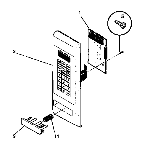 Control Panel Diagram and Parts List for SMS138T1B(941354496)  Tappan Microwave
