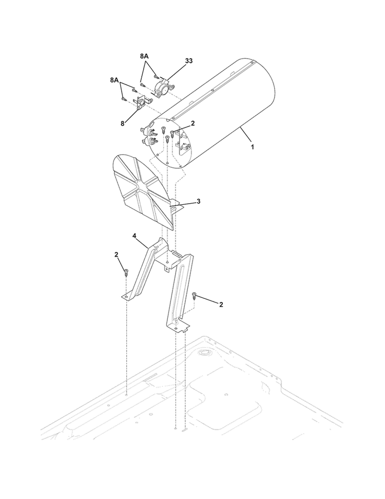 Burner Diagram and Parts List for FARE1011MW0  Frigidaire Dryer