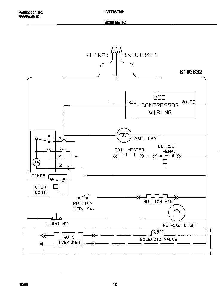 Wiring Schematic Diagram and Parts List for GRT16CNHW4  Gibson Refrigerator