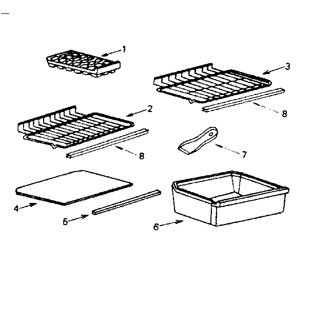 Accessories Diagram and Parts List for 5648600110  Kenmore Refrigerator