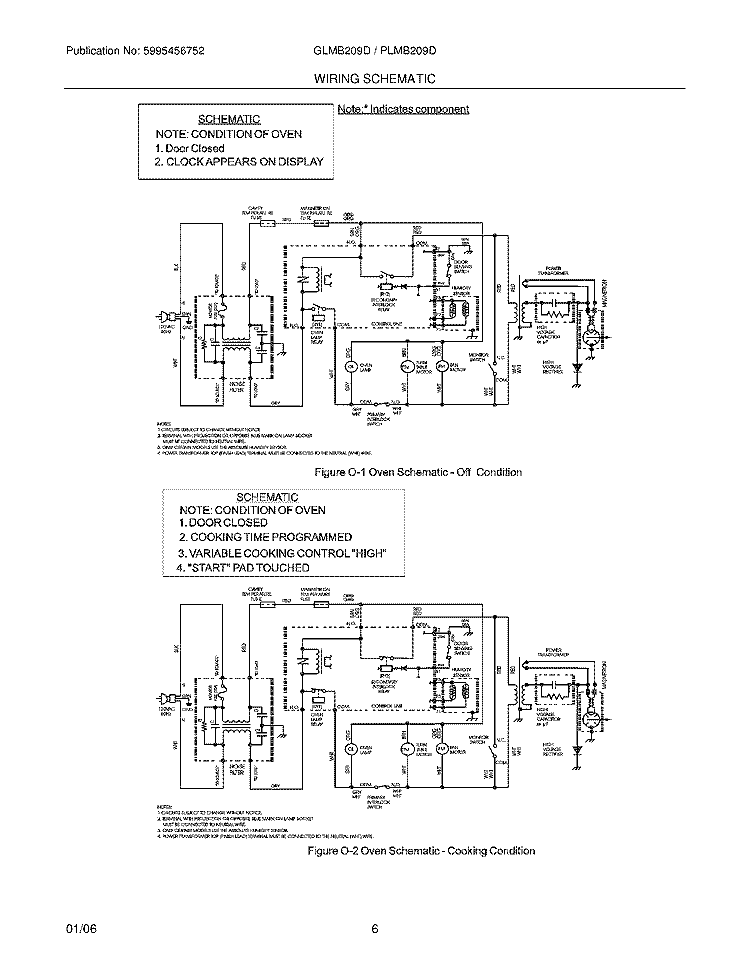 WIRING SCHEMATIC Diagram and Parts List for PLMB209DCC  Frigidaire Microwave