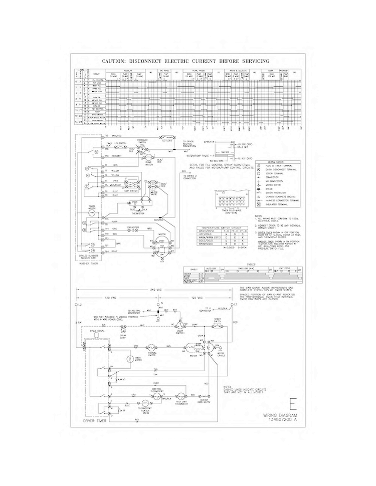 Wiring Diagram Diagram and Parts List for 41797822700  Kenmore Washer Dryer Combo