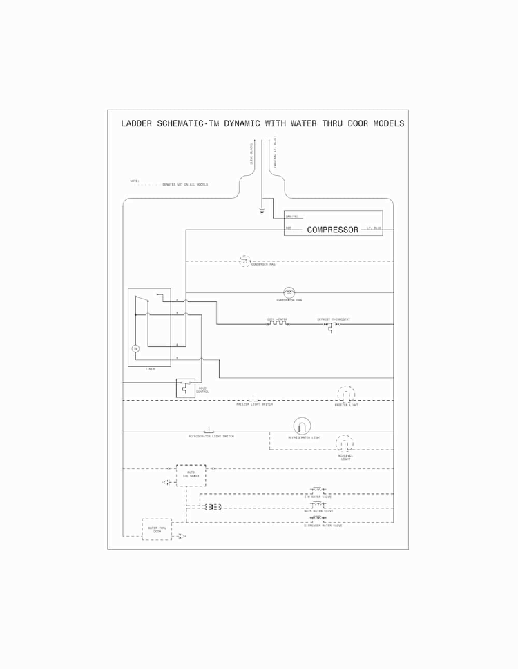 Wiring Schematic Diagram and Parts List for WWTR1611SW0  Westinghouse Refrigerator