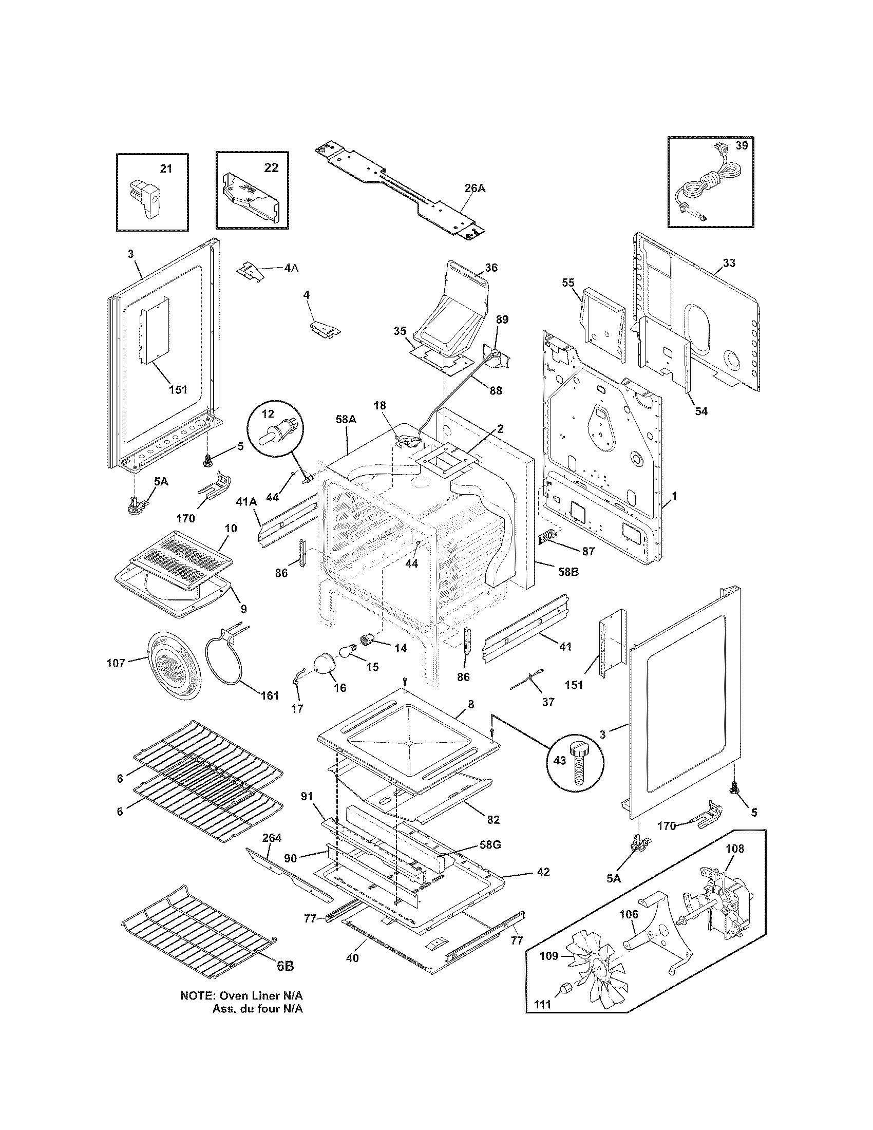 Body Diagram and Parts List for 79072312015  Kenmore Range