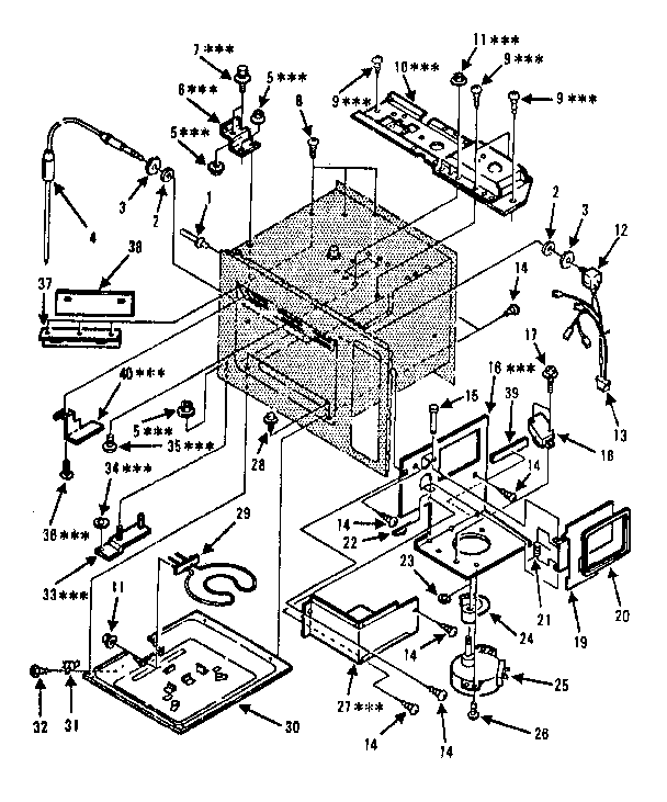 Cavity Parts-c Diagram and Parts List for 5648796381  Kenmore Microwave