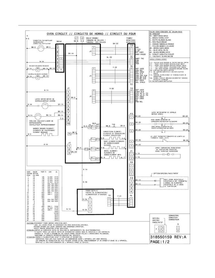 Wiring Diagram Diagram and Parts List for EI30DS55LBA  Electrolux Range