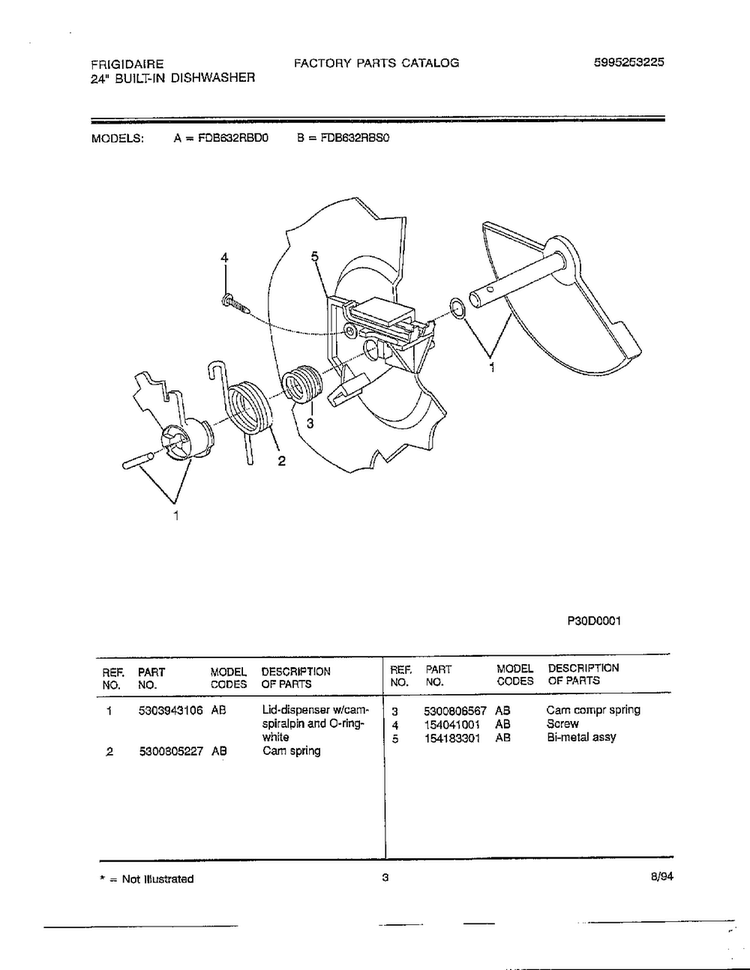 24" Built In Dishwasher Page 2 Diagram and Parts List for 763  Frigidaire Dishwasher