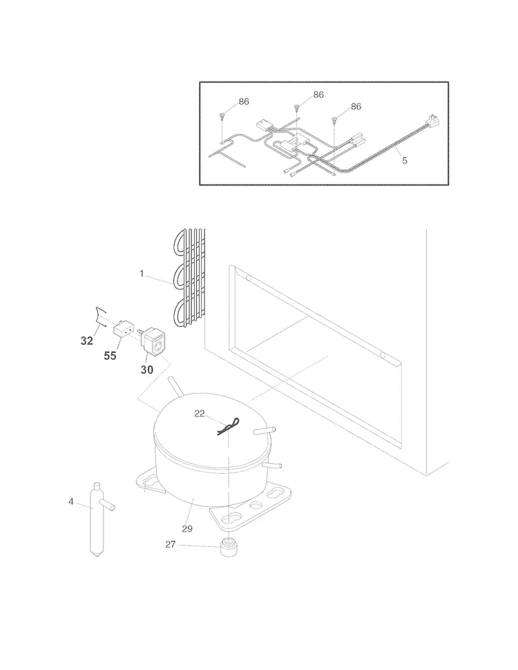 System Diagram and Parts List for 2531692210A  Kenmore Freezer