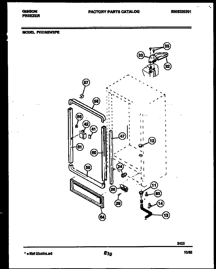 CABINET PARTS Diagram and Parts List for FV21M2WXFE  Gibson Freezer