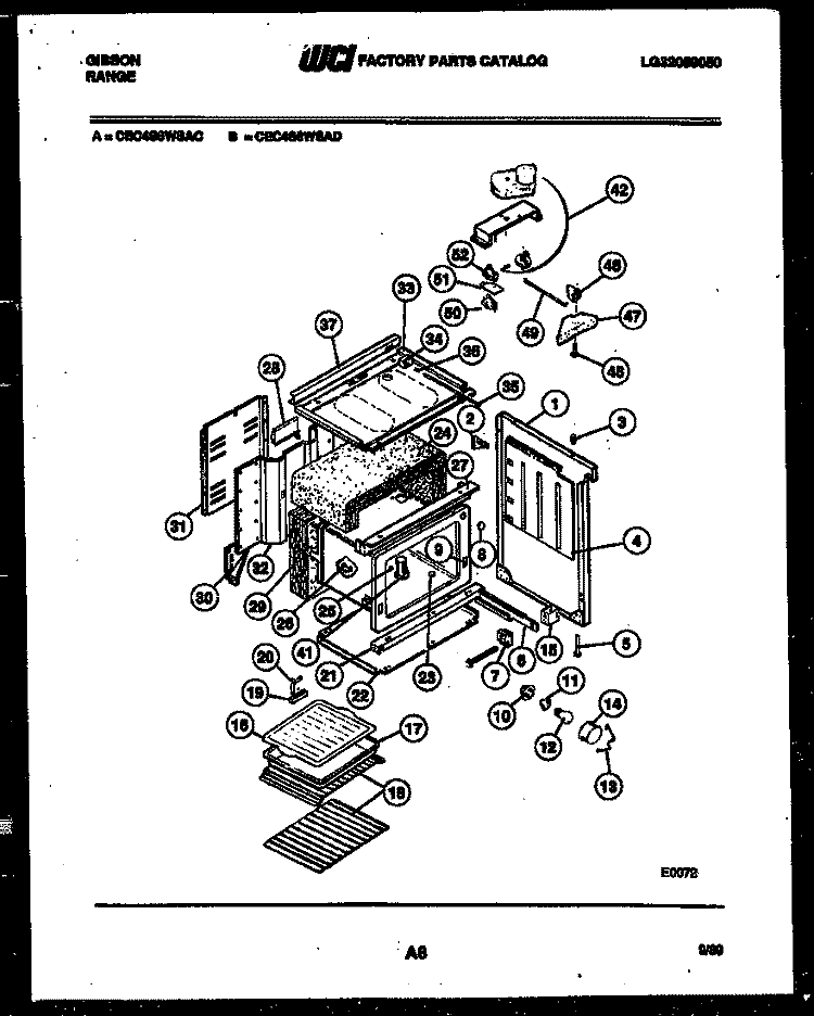 BODY PARTS Diagram and Parts List for CEC4S6WSAD  Gibson Range