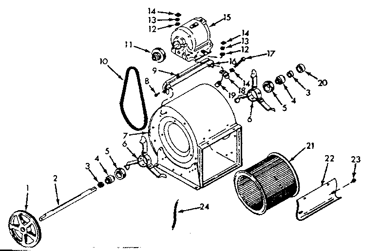 Blower assembly Diagram and Parts List for 867741970  Frigidaire Heater