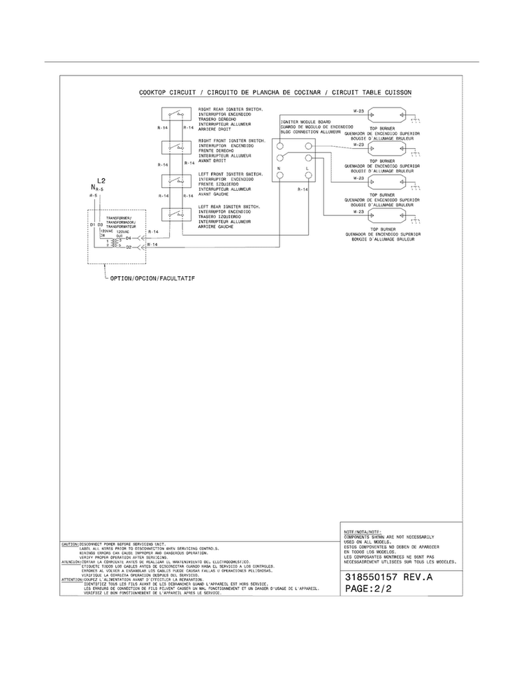 Wiring Diagram Diagram and Parts List for CFDS3035LS2  Frigidaire Range