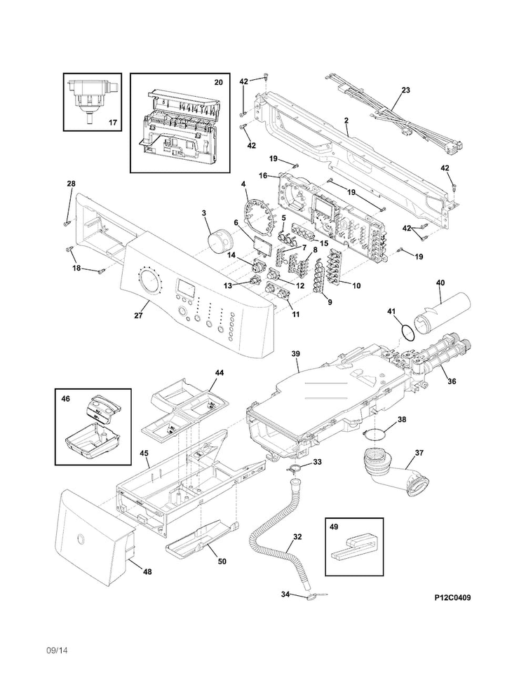 Controls Diagram and Parts List for EIFLS60LT0  Electrolux Washer