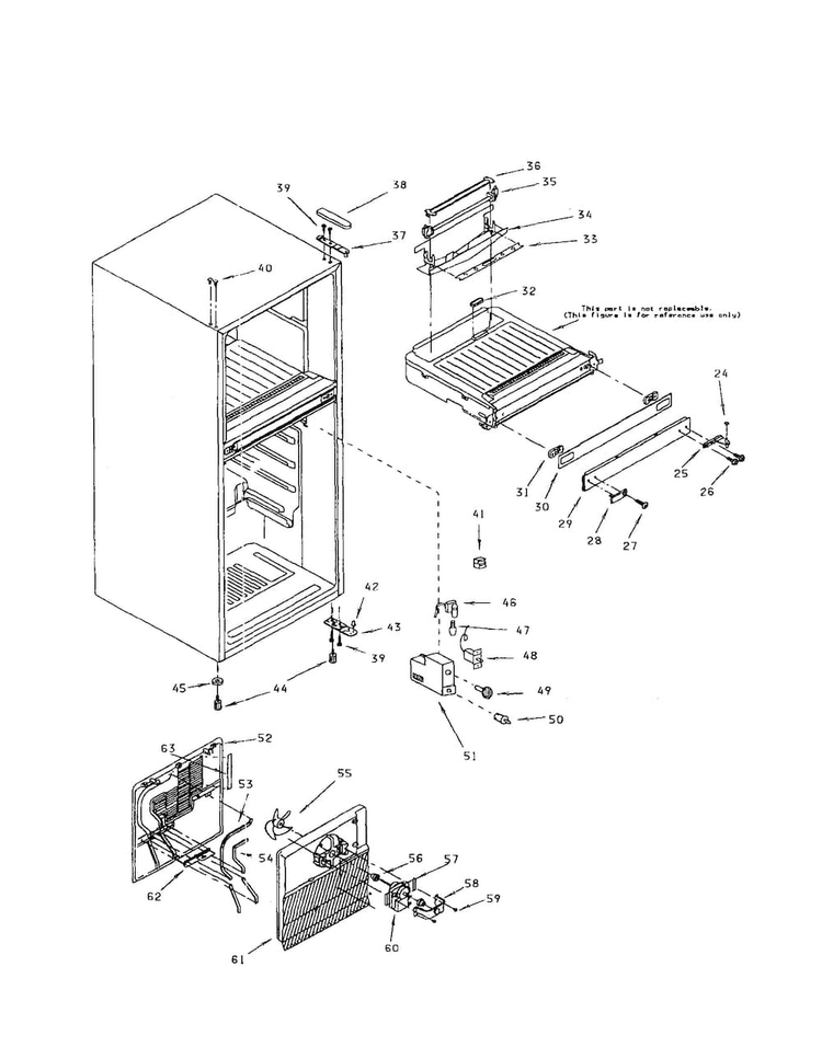 Thermo Panel/fan Motor & Partition Diagram and Parts List for 56499482990  Kenmore Refrigerator