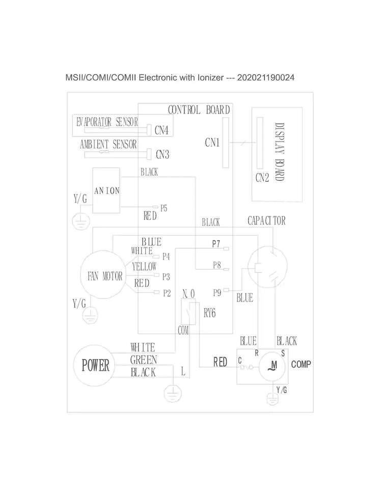 Wiring Diagram Diagram and Parts List for FFRE1233S1A0  Frigidaire Air Conditioner