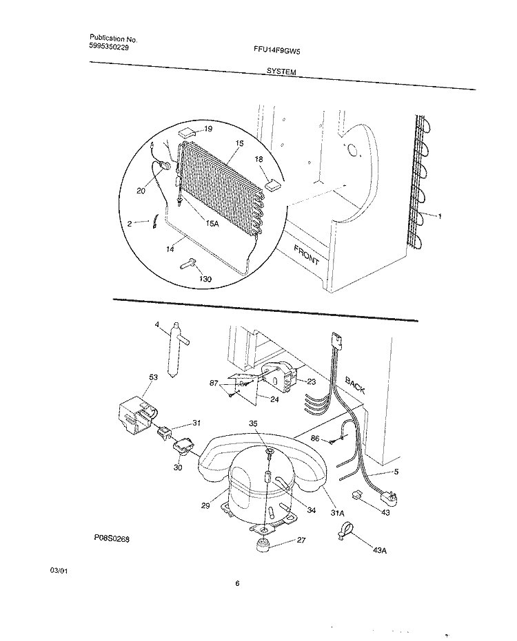SYSTEM Diagram and Parts List for FFU14F9GW5  Frigidaire Freezer