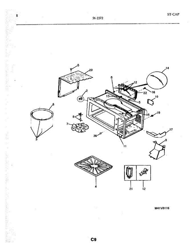 09 - Wrapper Diagram and Parts List for 56-2272-10 01 Frigidaire Microwave