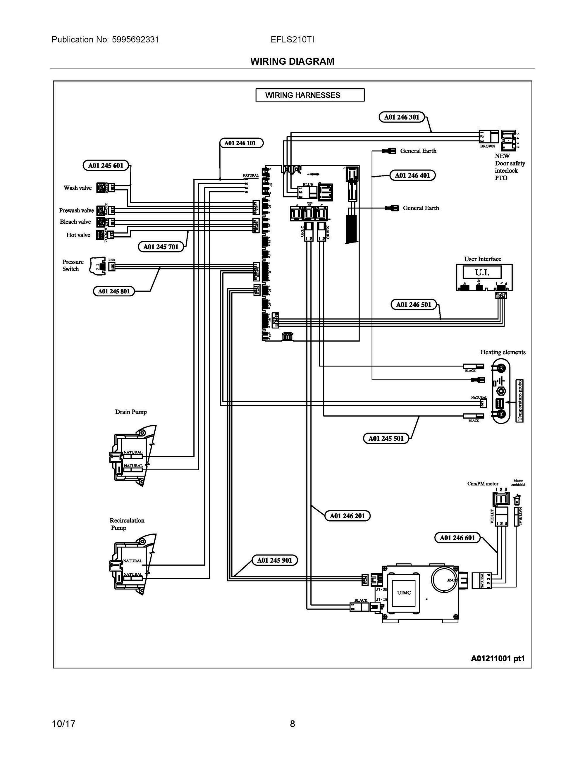 05 - WIRING DIAGRAM Diagram and Parts List for EFLS210TIS00  Frigidaire Washer