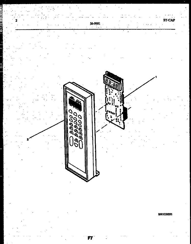 CONTROL PANEL Diagram and Parts List for 56-9991-10-01  Tappan Microwave