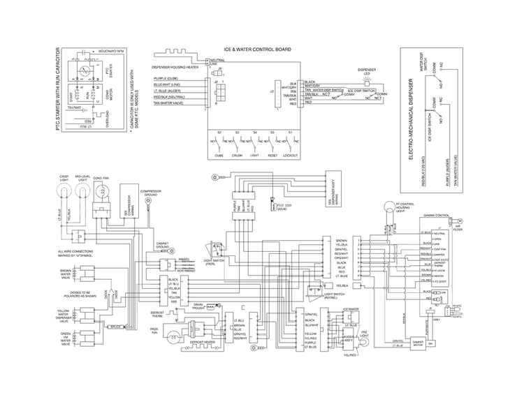 Wiring Diagram Diagram and Parts List for FFHS2622MME  Frigidaire Refrigerator