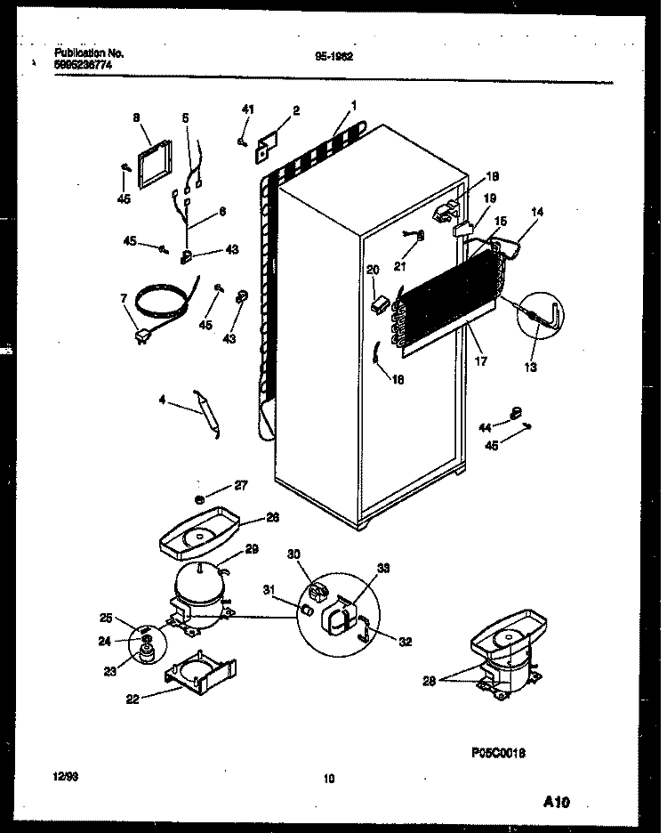 SYSTEM AND AUTOMATIC DEFROST PARTS Diagram and Parts List for 95-1962-00-01  Tappan Refrigerator