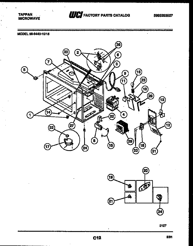FUNCTIONAL PARTS Diagram and Parts List for 56-9440-10-15  Tappan Microwave