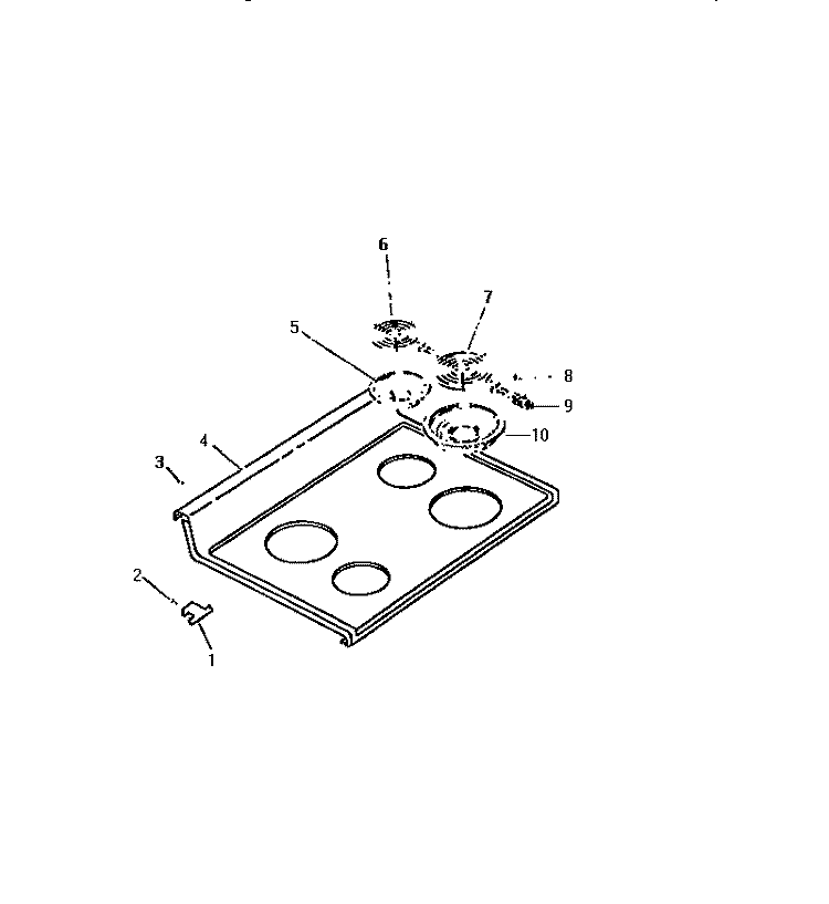COOKTOP Diagram and Parts List for RE34BAH2  Frigidaire Range