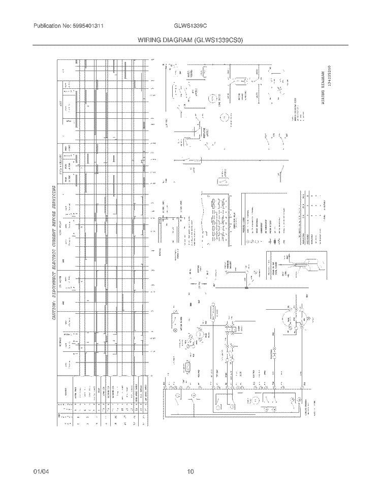 WIRING DIAGRAM Diagram and Parts List for GLWS1339CS1  Frigidaire Washer