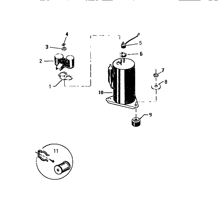 COMPRESSOR Diagram and Parts List for AC06EH7Z1  Frigidaire Air Conditioner