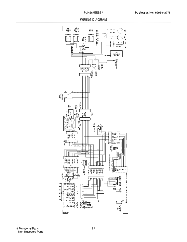 WIRING DIAGRAM Diagram and Parts List for PLHS67EESB7  Frigidaire Refrigerator