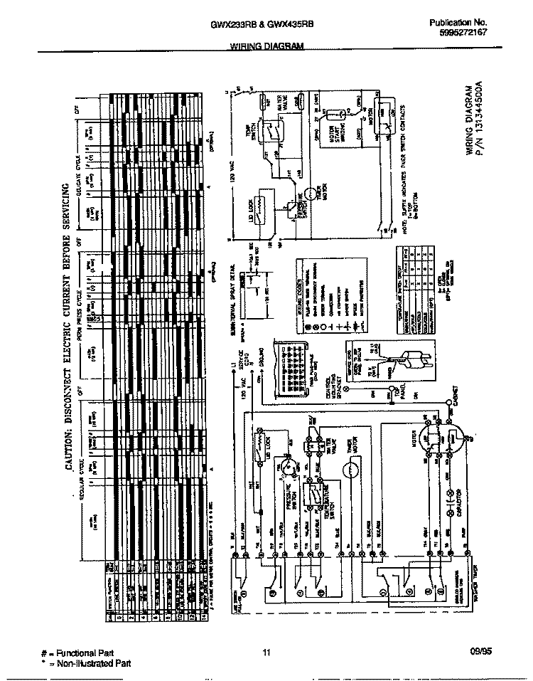 WIRING DIAGRAM Diagram and Parts List for GWX233RBS1  Gibson Washer