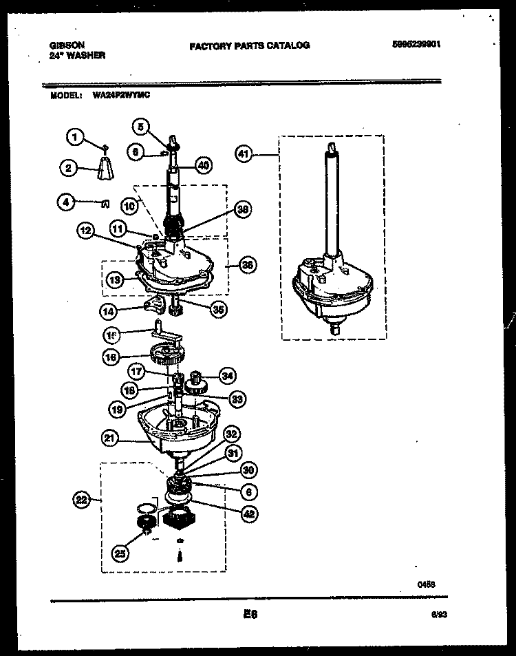 TRANSMISSION PARTS Diagram and Parts List for WA24P2WYMC  Gibson Washer