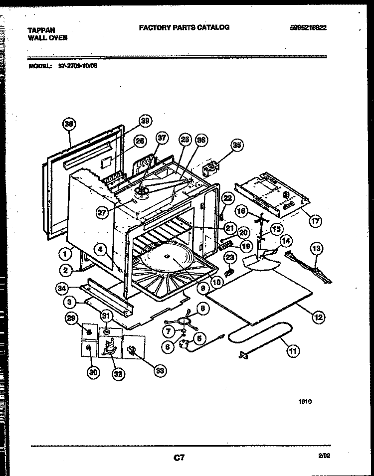 WRAPPER AND BODY PARTS Diagram and Parts List for 57-2709-00-06  Tappan Microwave Oven Combo