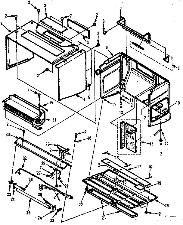 Outer Wrap Diagram and Parts List for 5648568511  Kenmore Microwave