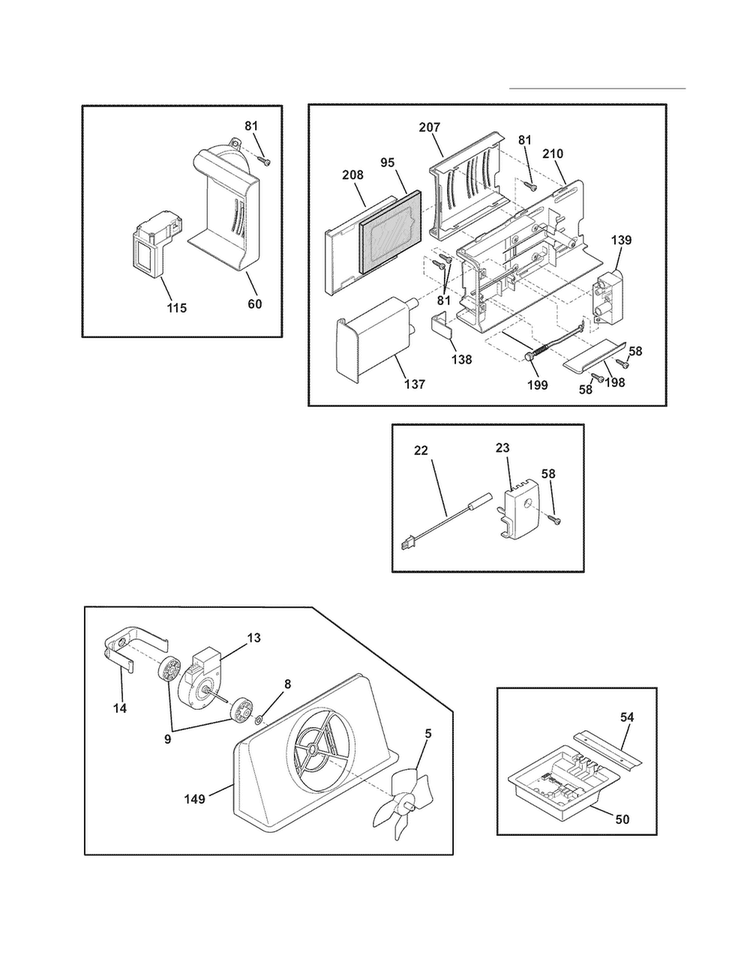 Controls Diagram and Parts List for EW23CS70IB5  Electrolux Refrigerator