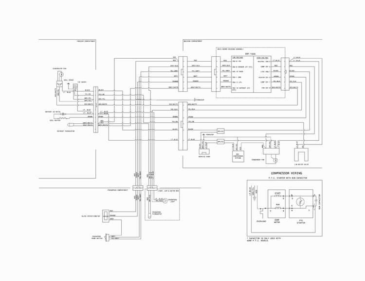 Wiring Diagram Diagram and Parts List for FFHT2021QB0  Frigidaire Refrigerator