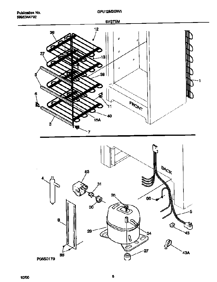 System Diagram and Parts List for GFU12M2GW1  Gibson Freezer