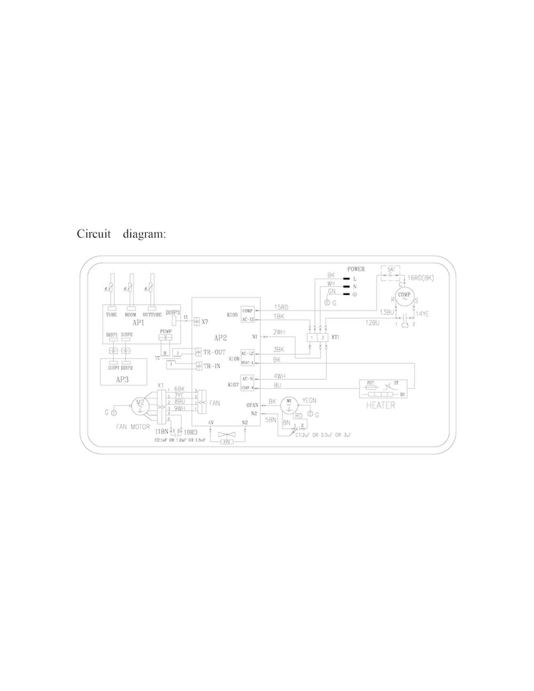 Wiring Diagram Diagram and Parts List for FRP77PTV2R0  Frigidaire Air Conditioner