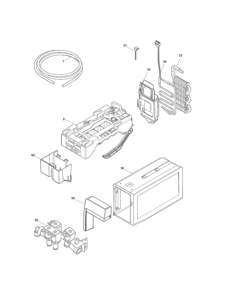 Ice Maker Diagram and Parts List for 25370443410  Kenmore Refrigerator