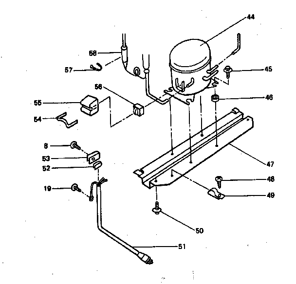 Refrigeration Unit Parts Diagram and Parts List for 5648912821  Kenmore Refrigerator