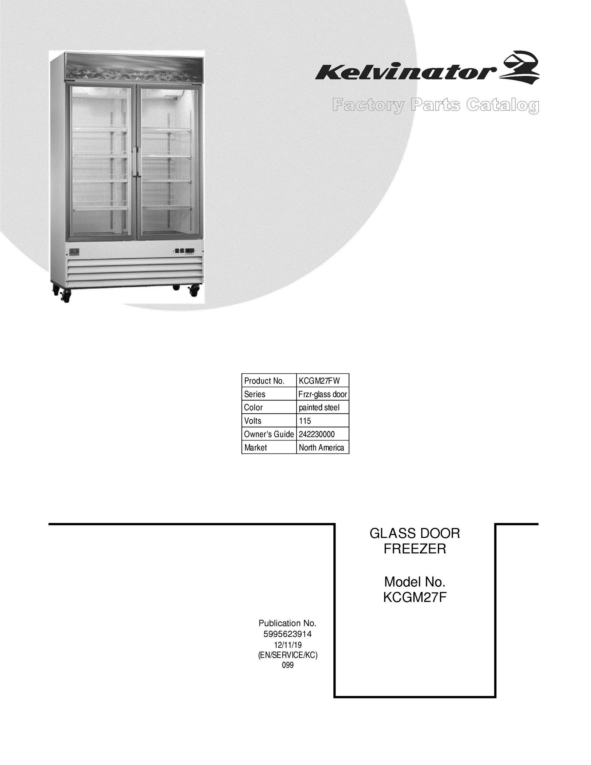 01 - COVER Diagram and Parts List for KCGM27FW  Frigidaire Freezer