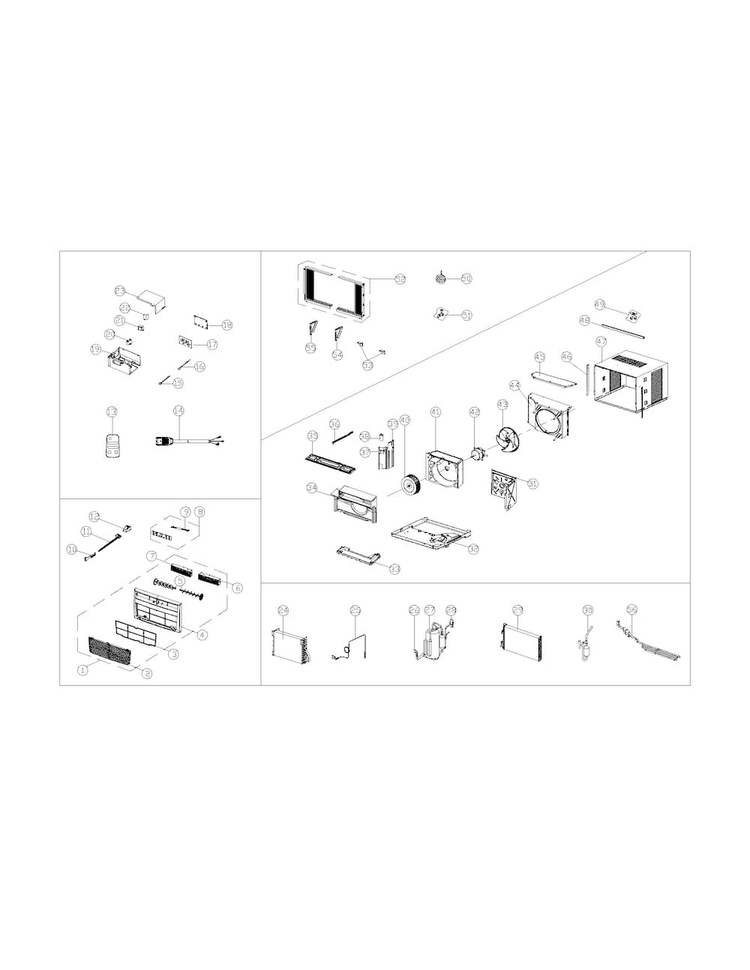 Recommended Spare Parts Diagram and Parts List for CRA186MT217  Frigidaire Air Conditioner