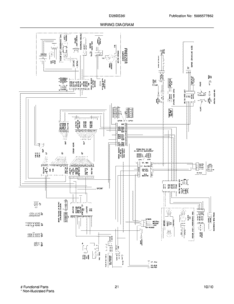 WIRING DIAGRAM Diagram and Parts List for EI28BS36IS2  Electrolux Refrigerator